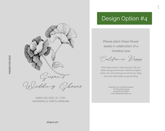 personalized wedding flower seed packets Best Organic, Non-GMO Custom Wedding Seed Packets