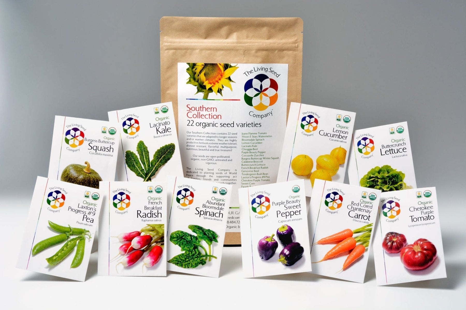 organic seeds for planting Southern Collection 22 heirloom, organic & non-GMO vegetable varieties